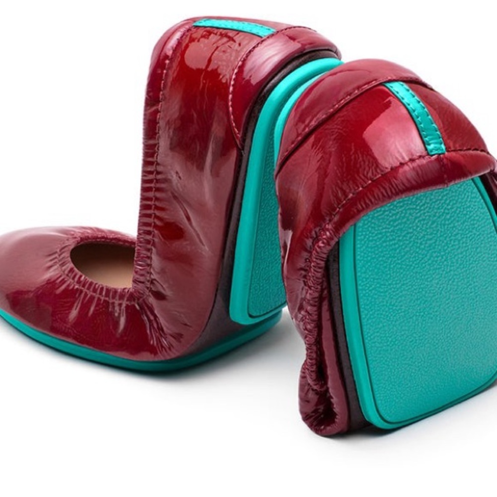 Tieks Ruby Red Patent Leather Ballet Flats 8